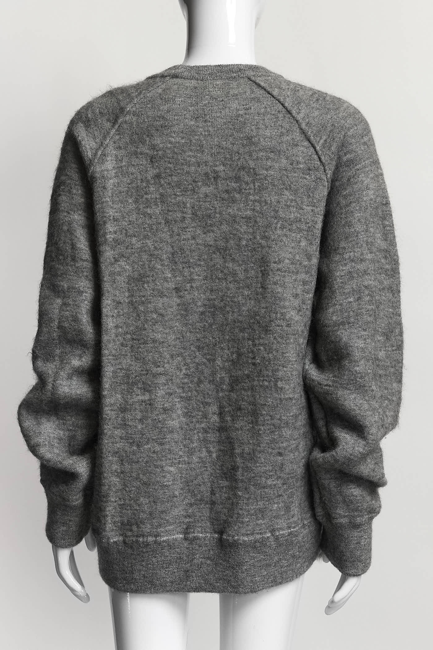 Alexander Wang Grey Sweater with Fur Detail M