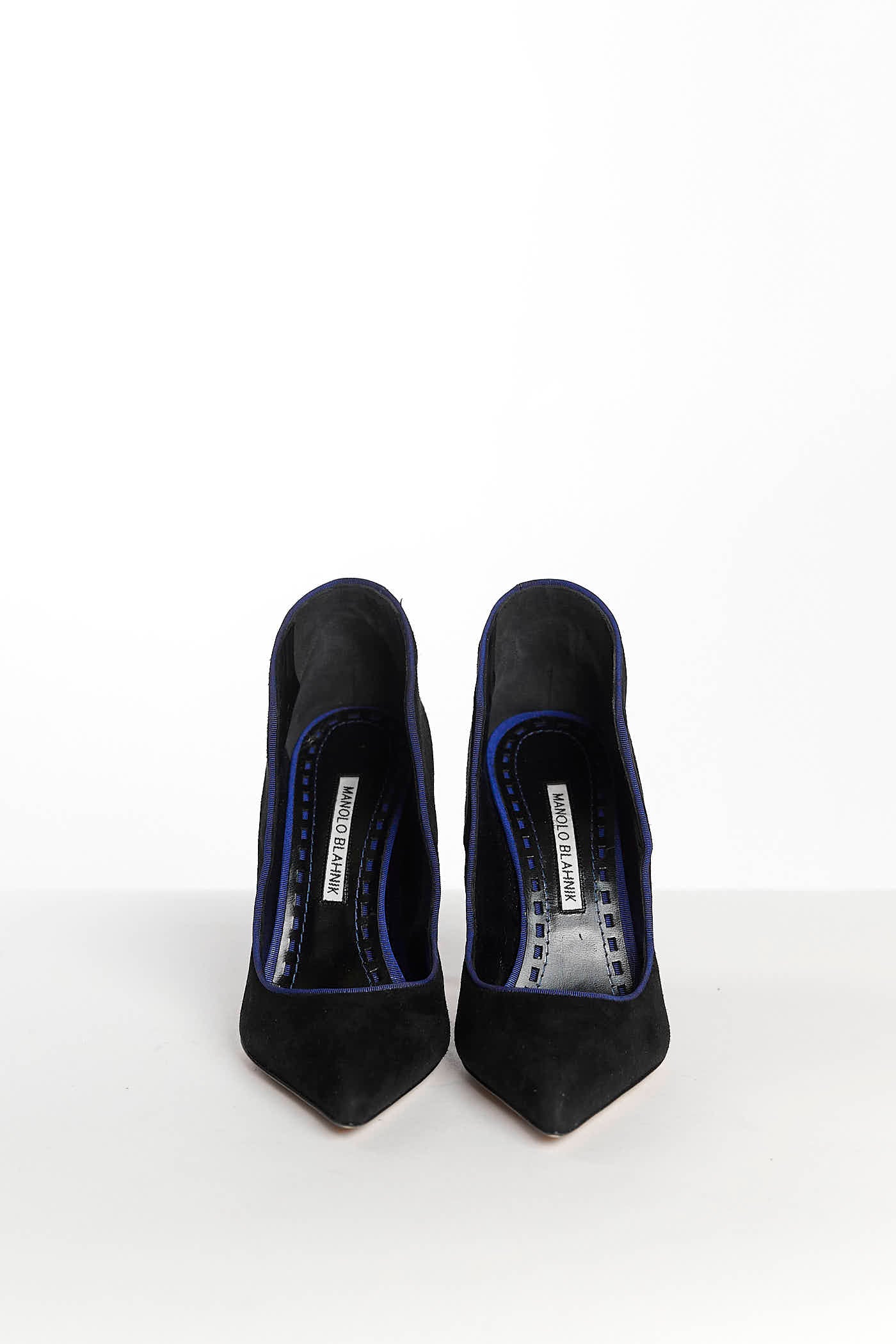 Manolo Blahnik Black Suede Heels 37