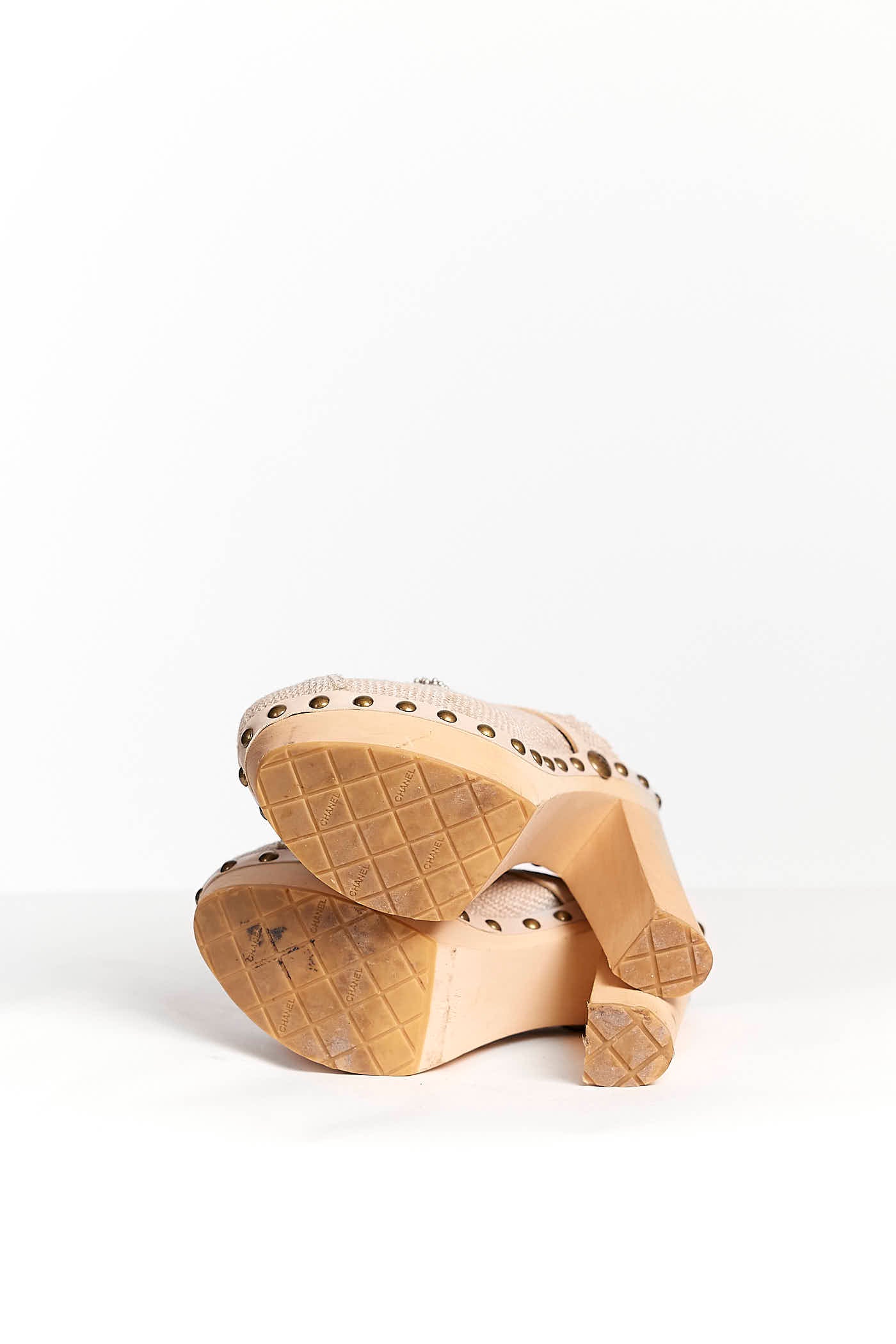 Chanel Limited Edition Beige Platform Clog 39