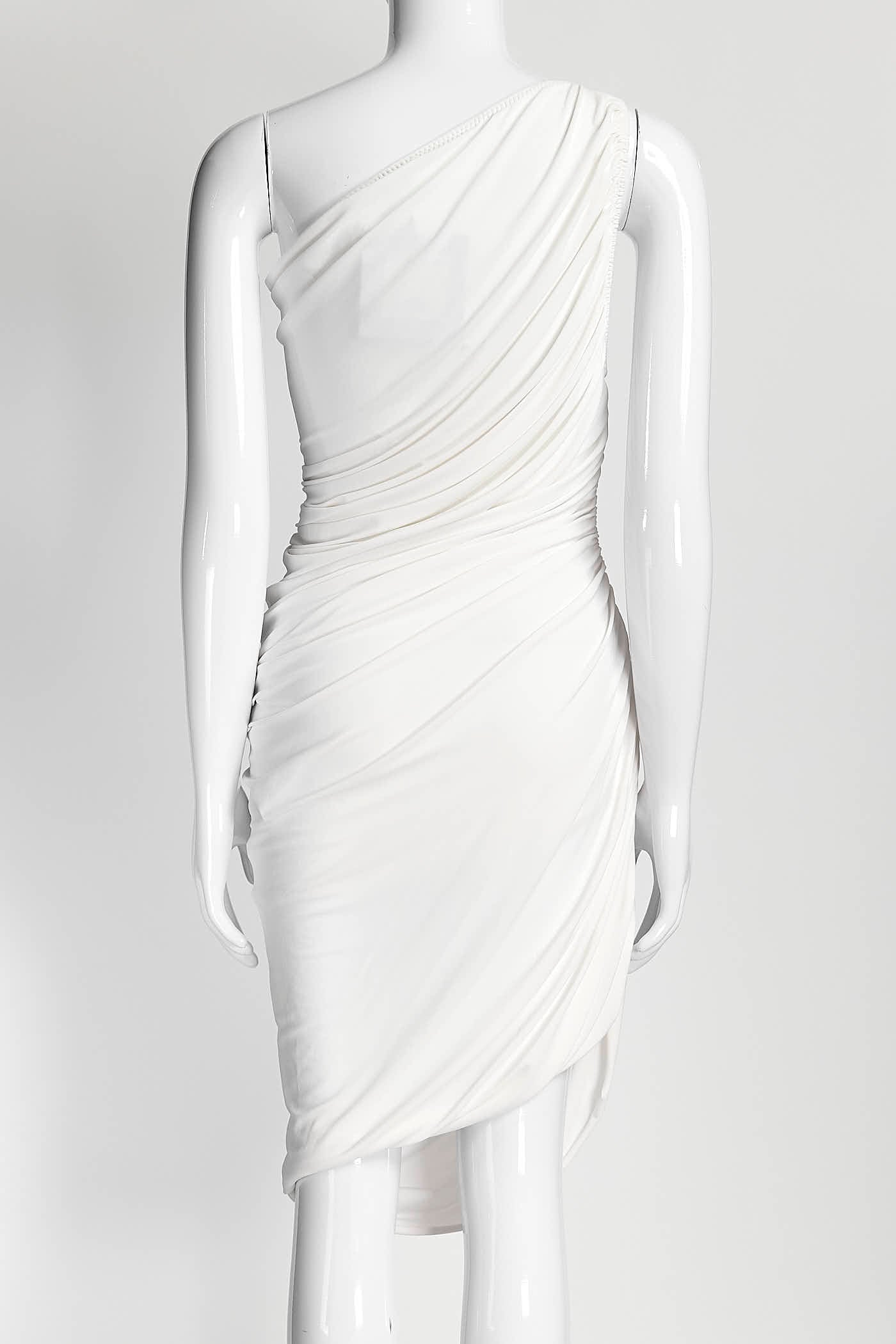 NORMA KAMALI Snow White Draped One Shoulder Dress 36