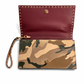 Valentino Rockstud Camouflage Canvas and Leather Clutch