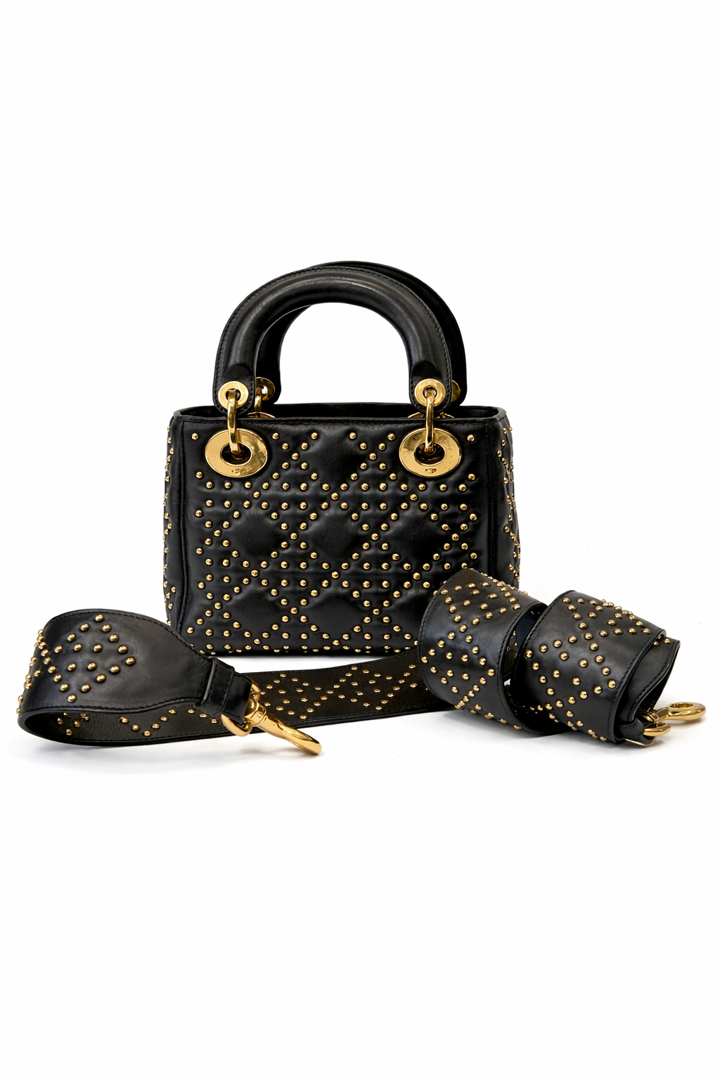 CHRISTIAN DIOR 2017 STUDDED SUPPLE MINI LADY DIOR