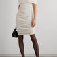 Khaite Cream Ruched Dress M