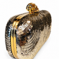 Alexander Mcqueen Gold Sequin and Crystal Skull Clutch