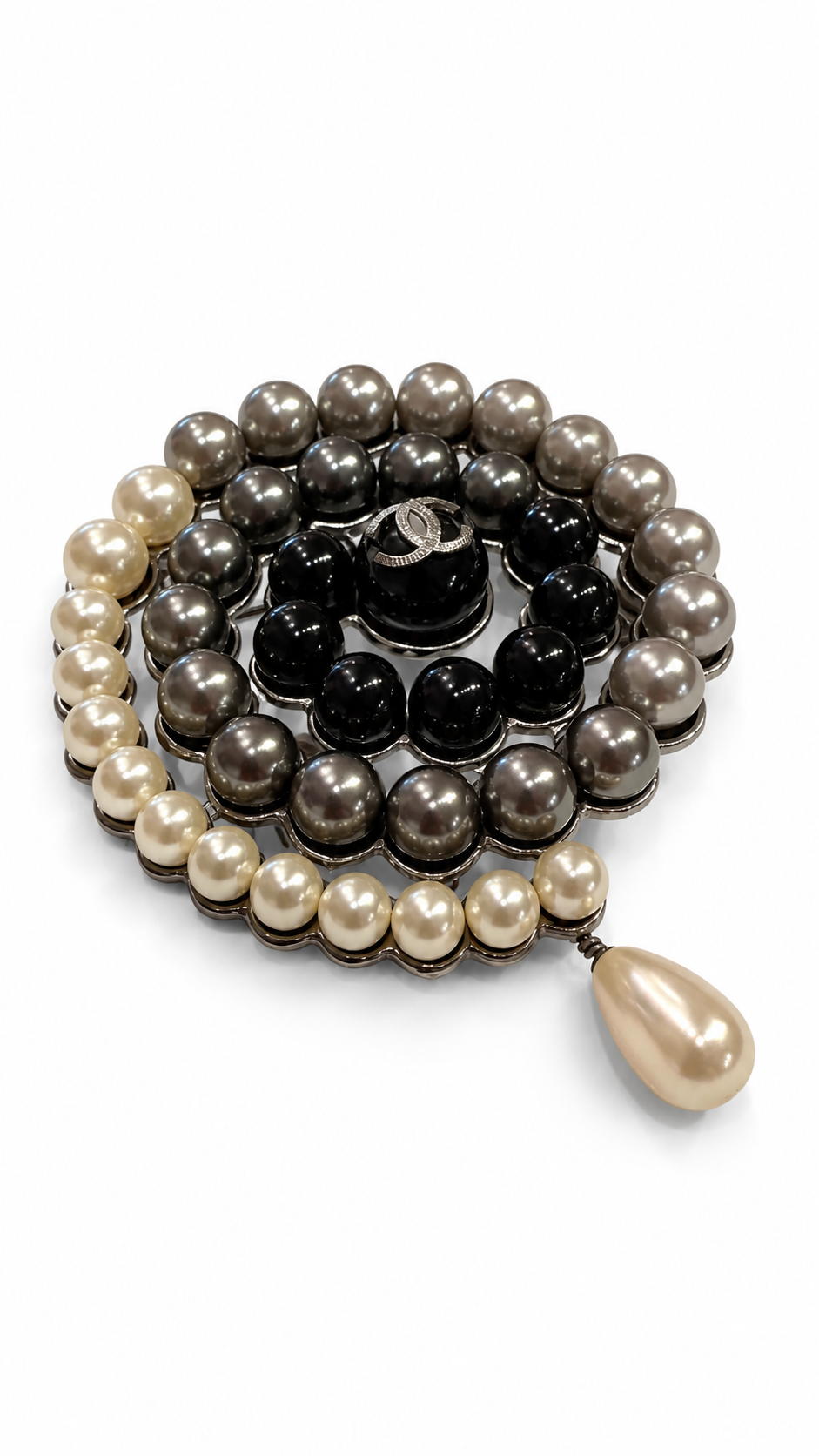CHANEL PEARL SPIRAL BROOCH