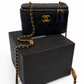 CHANEL VANITY CASE IN BLACK CAVIAR LEATHEER
