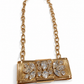 DOLCE AND GABANNA GOLD CRYSTAL BOW NECKLACE