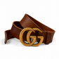 Gucci Brown Belt with Gold Logo 85