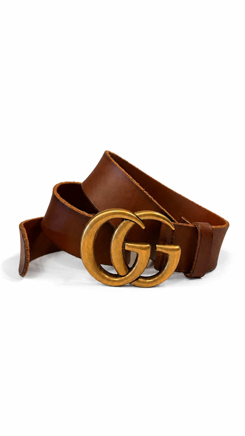 Gucci Brown Belt with Gold Logo 85