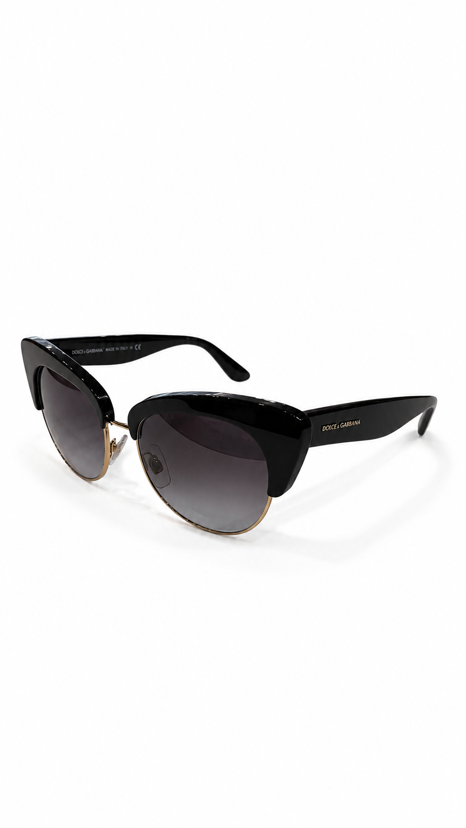 DOLCE AND GABBANA BLACK CAT EYE SUNGLASSES