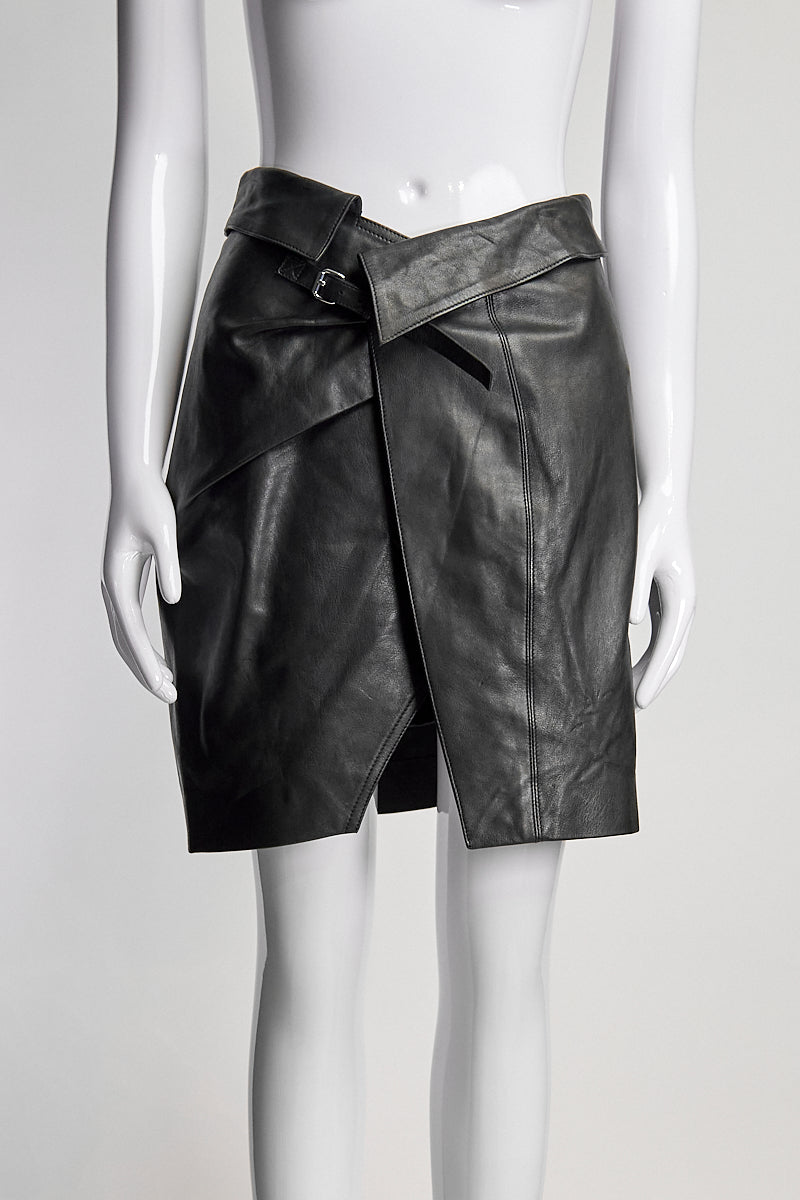 Isabel Marant Leather Mini Skirt with Buckle