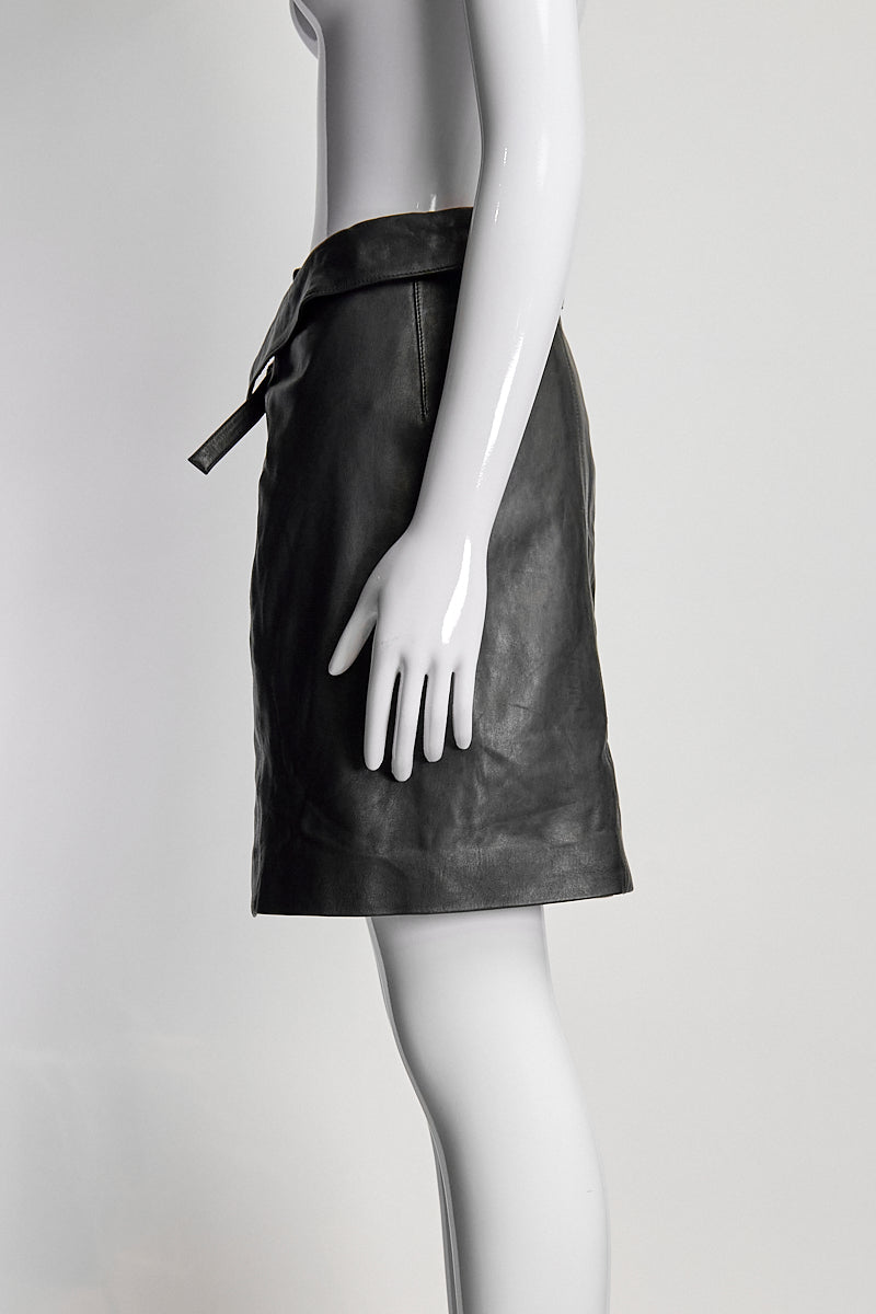 Isabel Marant Leather Mini Skirt with Buckle