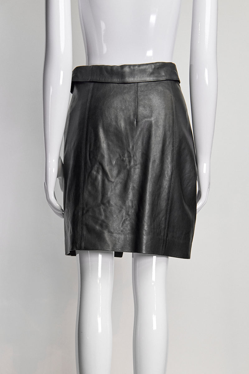 Isabel Marant Leather Mini Skirt with Buckle