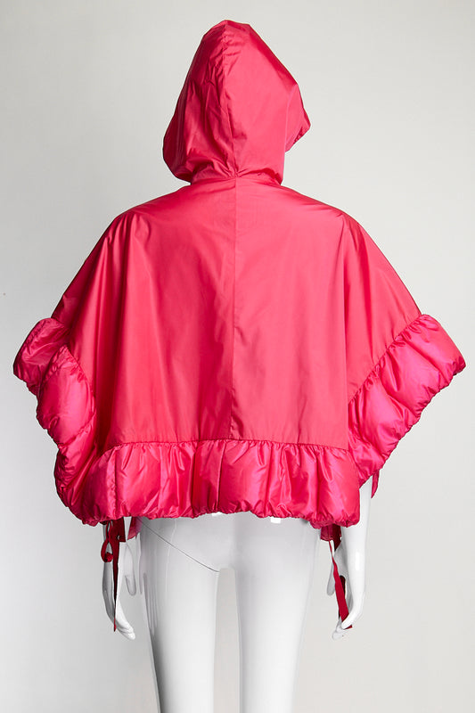 Moncler Pink Hooded Poncho S