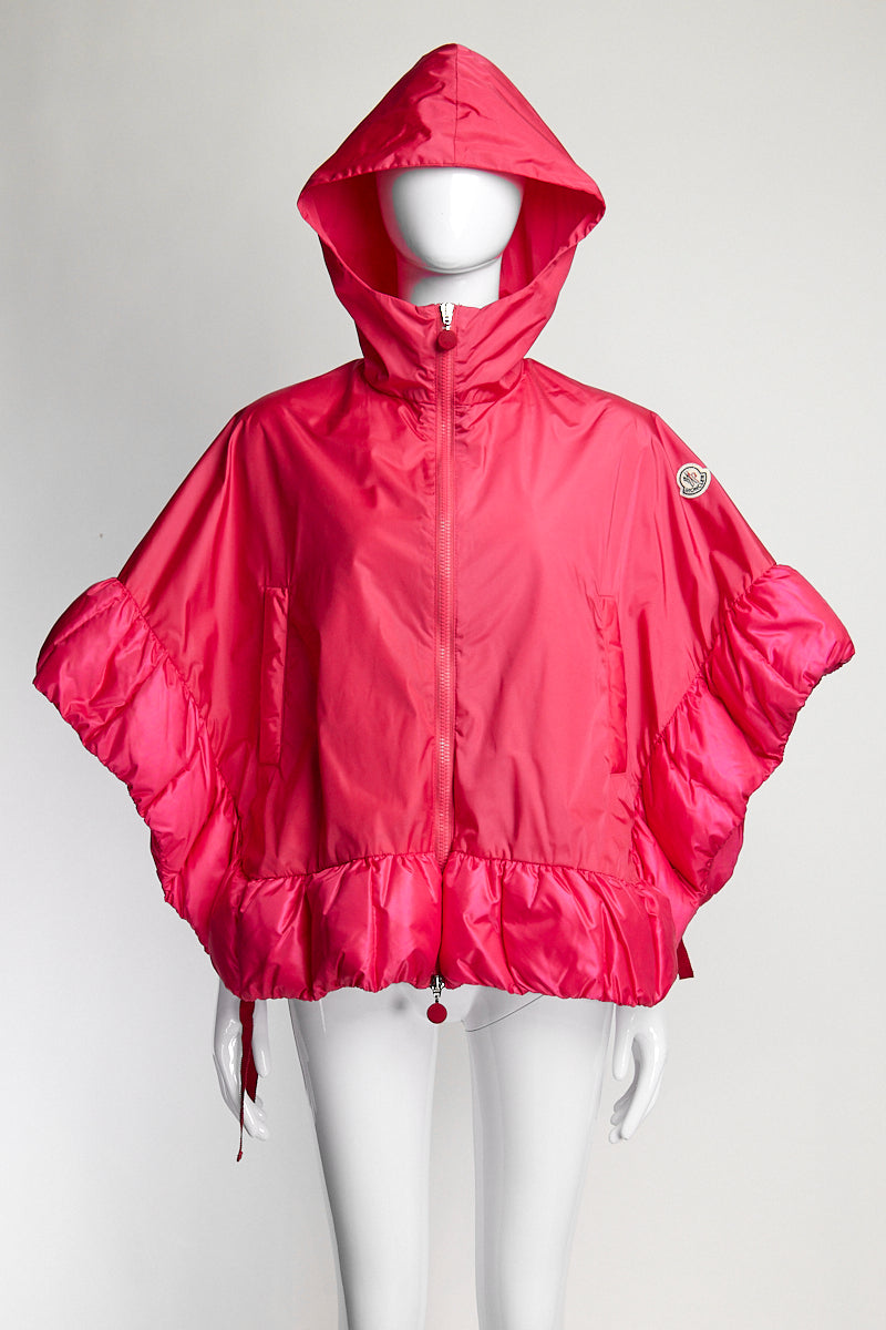 Moncler Pink Hooded Poncho S