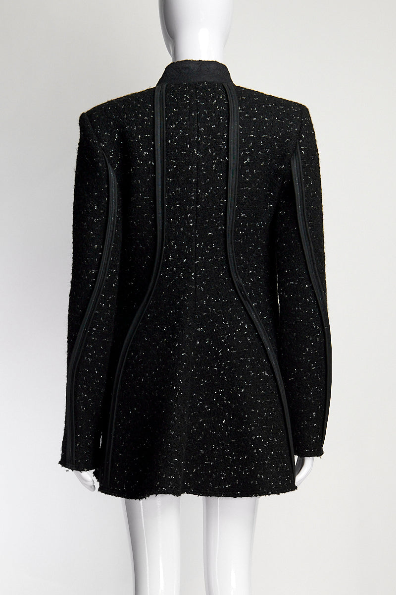 Celine Black Structured Wool Jacket FR38 IT42