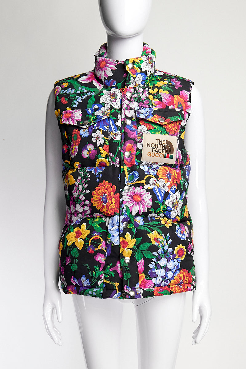 Gucci x The North Face Floral Puffer Vest XS