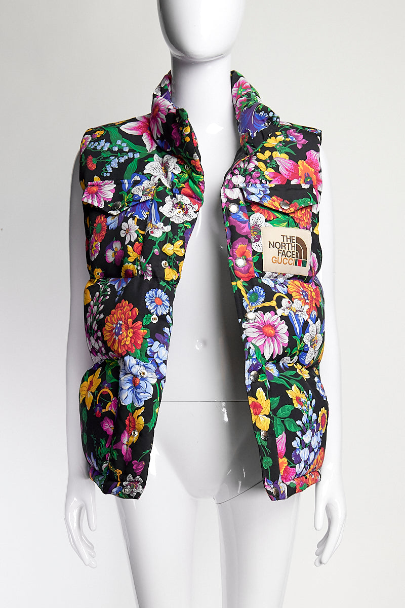 Gucci x The North Face Floral Puffer Vest XS