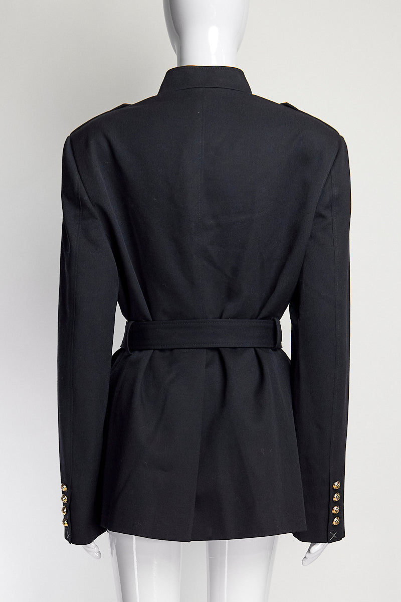 Celine Military Style Navy Jacket with Belt IT44 FR40