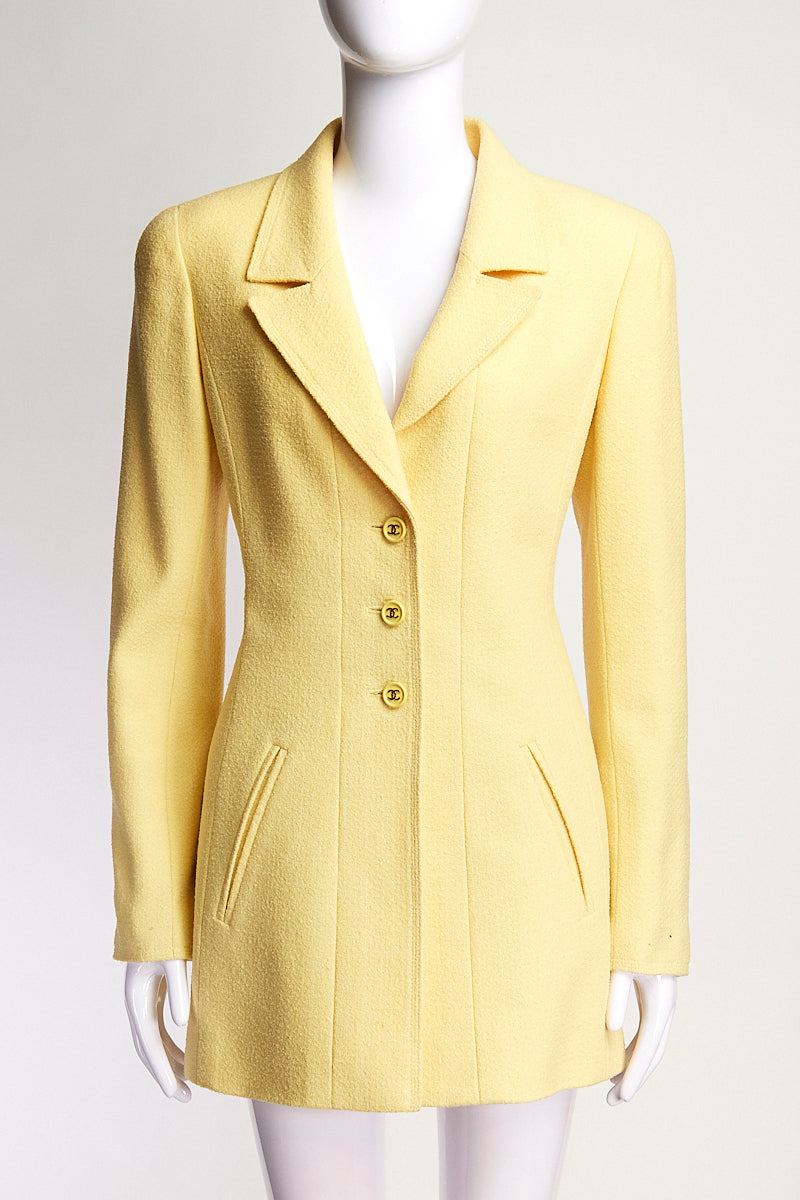 Chanel Boutique Yellow Fitted Jacket