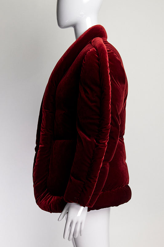 Dries Van Noten Maroon Velvet Puffer