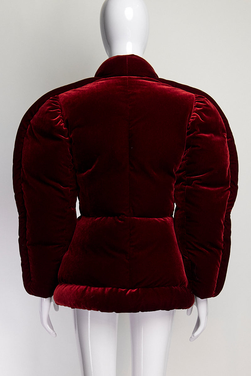 Dries Van Noten Maroon Velvet Puffer