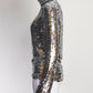 MSGM Sequin Silver Turtleneck Top FR38 IT42