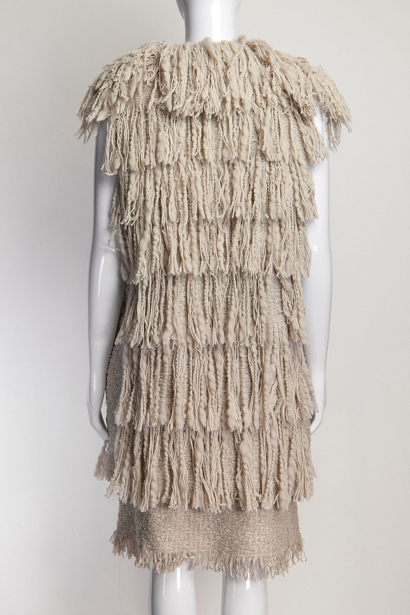 Lanvin Fringe Vest and Matching Woven Skirt FR38 IT42 & FR36 & IT40