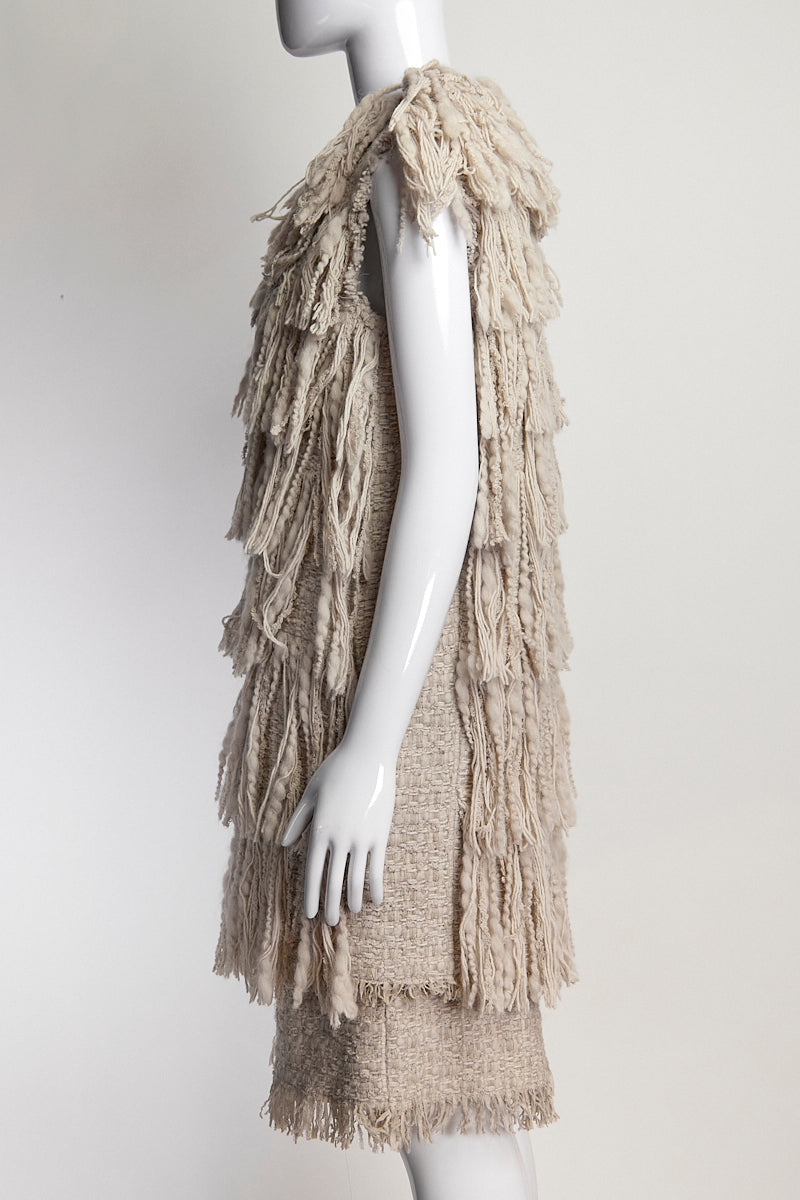 Lanvin Fringe Vest and Matching Woven Skirt FR38 IT42 & FR36 & IT40