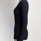 The Row Navy Cashmere Ribbed Sweater