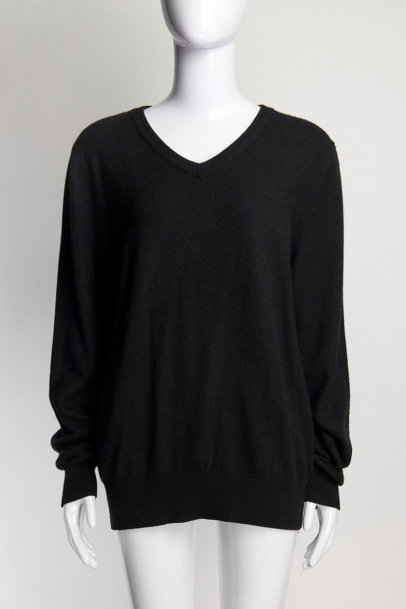 The Row Black V-Neck Sweater