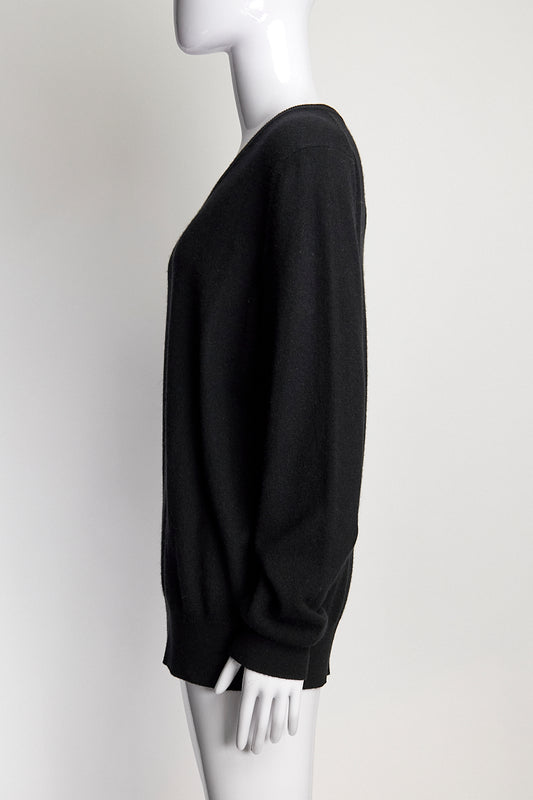 The Row Black V-Neck Sweater