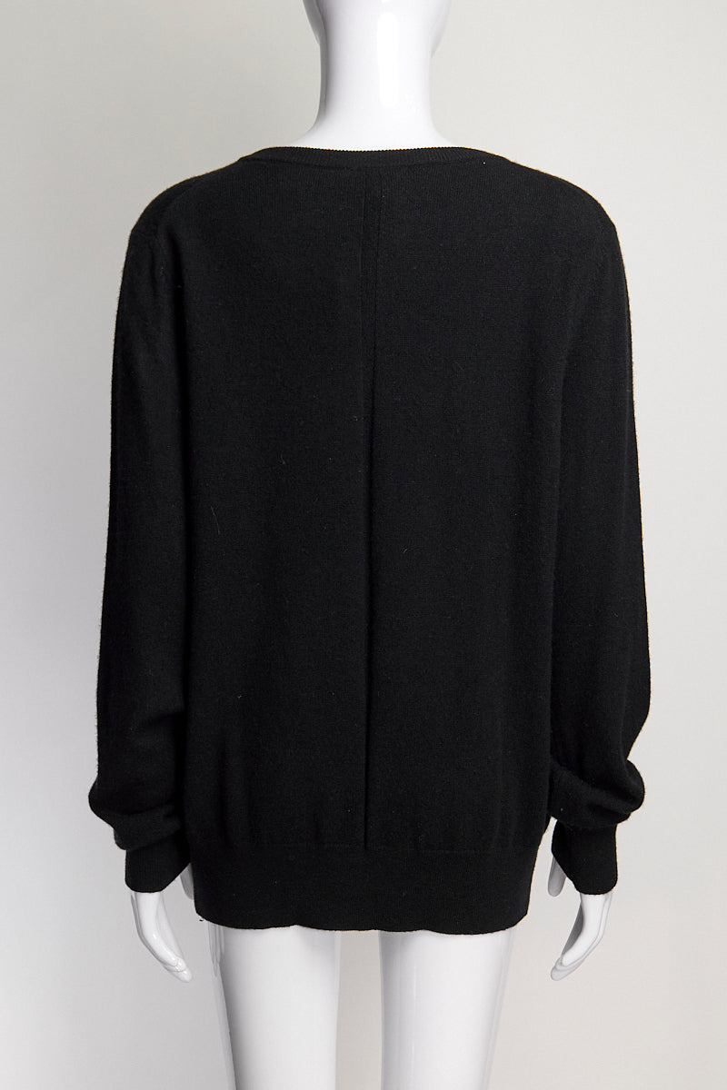 The Row Black V-Neck Sweater