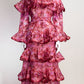 Zimmermann Kaleidoscope Tiered-frills Linen-blend Midi Dress US 8