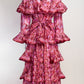 Zimmermann Kaleidoscope Tiered-frills Linen-blend Midi Dress US 8