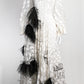 Roksanda White and Black Feathered Maxi Dress