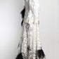 Roksanda White and Black Feathered Maxi Dress