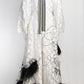 Roksanda White and Black Feathered Maxi Dress