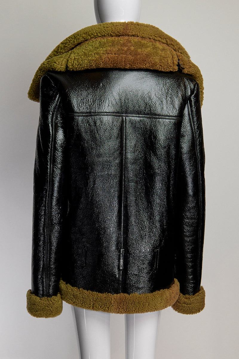 Rokh Shearling Zip-Up Jacket FR38 IT42