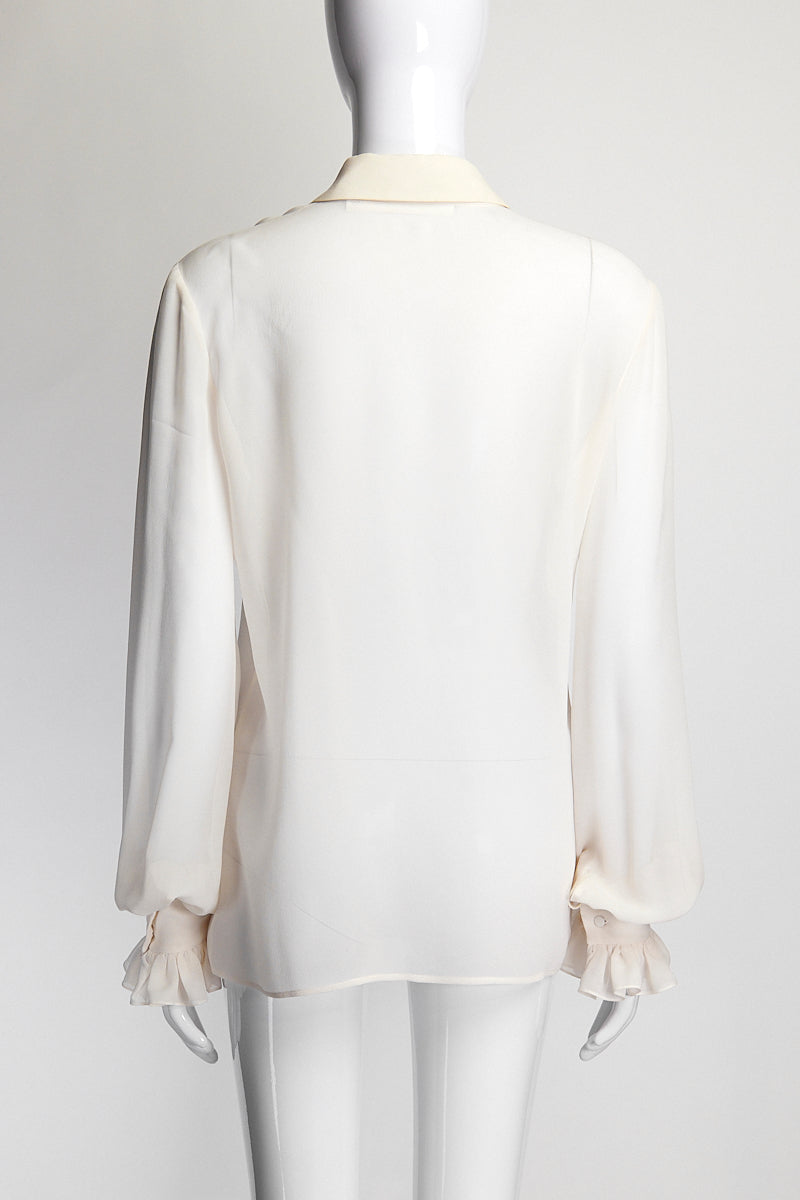 Saint Laurent Ruffled Sheer Blouse