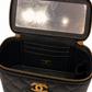 CHANEL VANITY CASE IN BLACK CAVIAR LEATHEER
