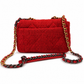 CHANEL RED QUILTED TWEED MEDIUM 19 FLAP BAG