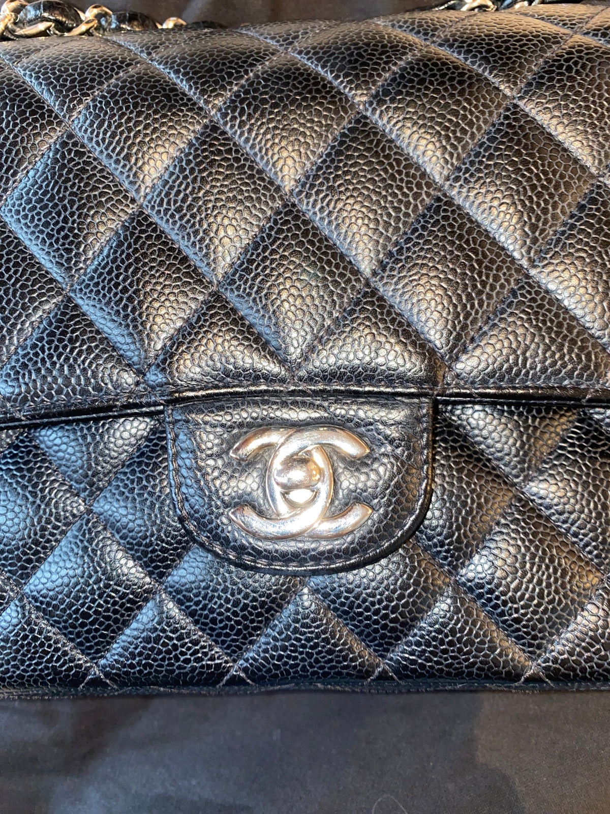 Chanel Caviar Double Flap Silver Hardware