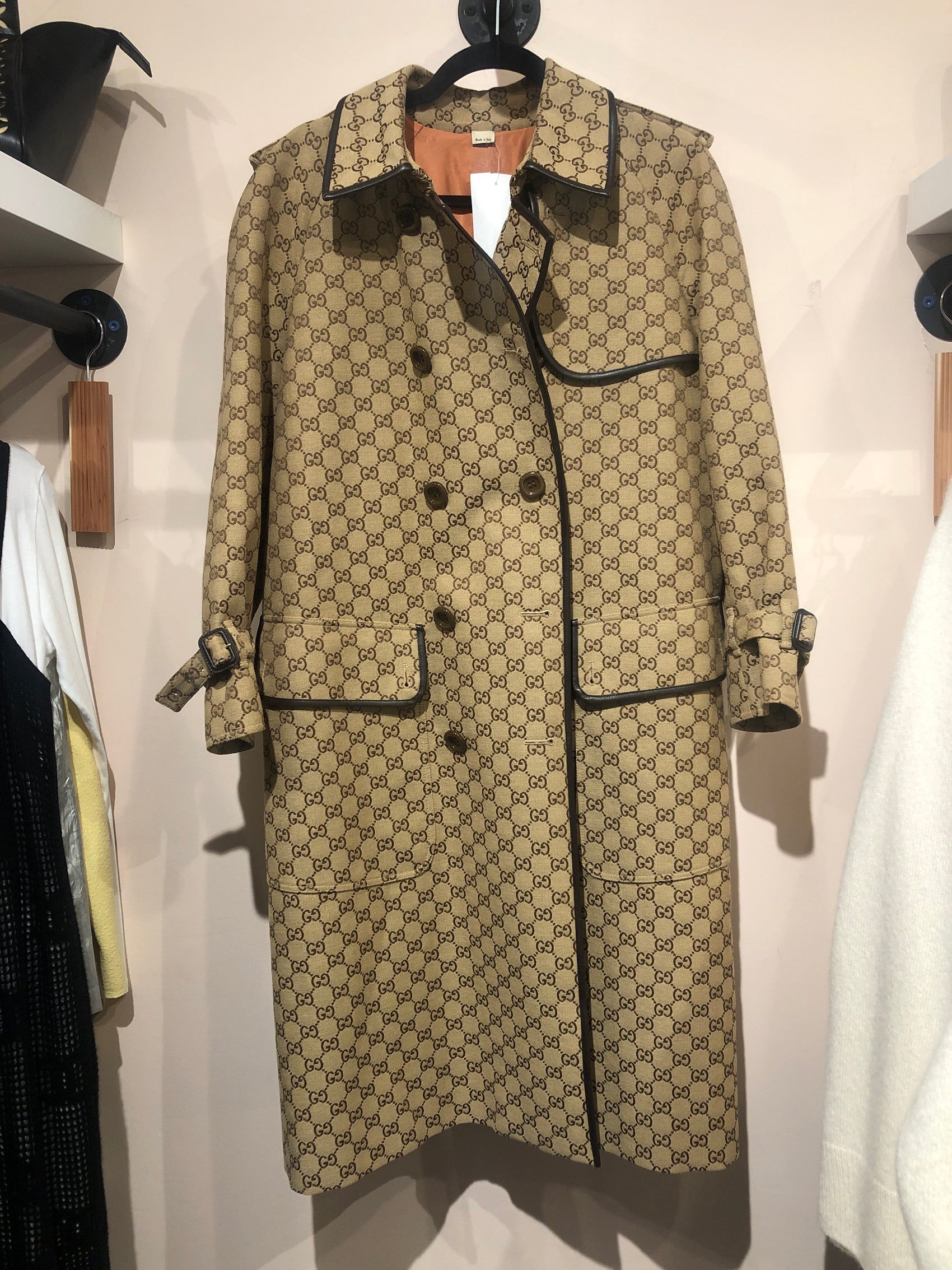 Gucci logo trench coat