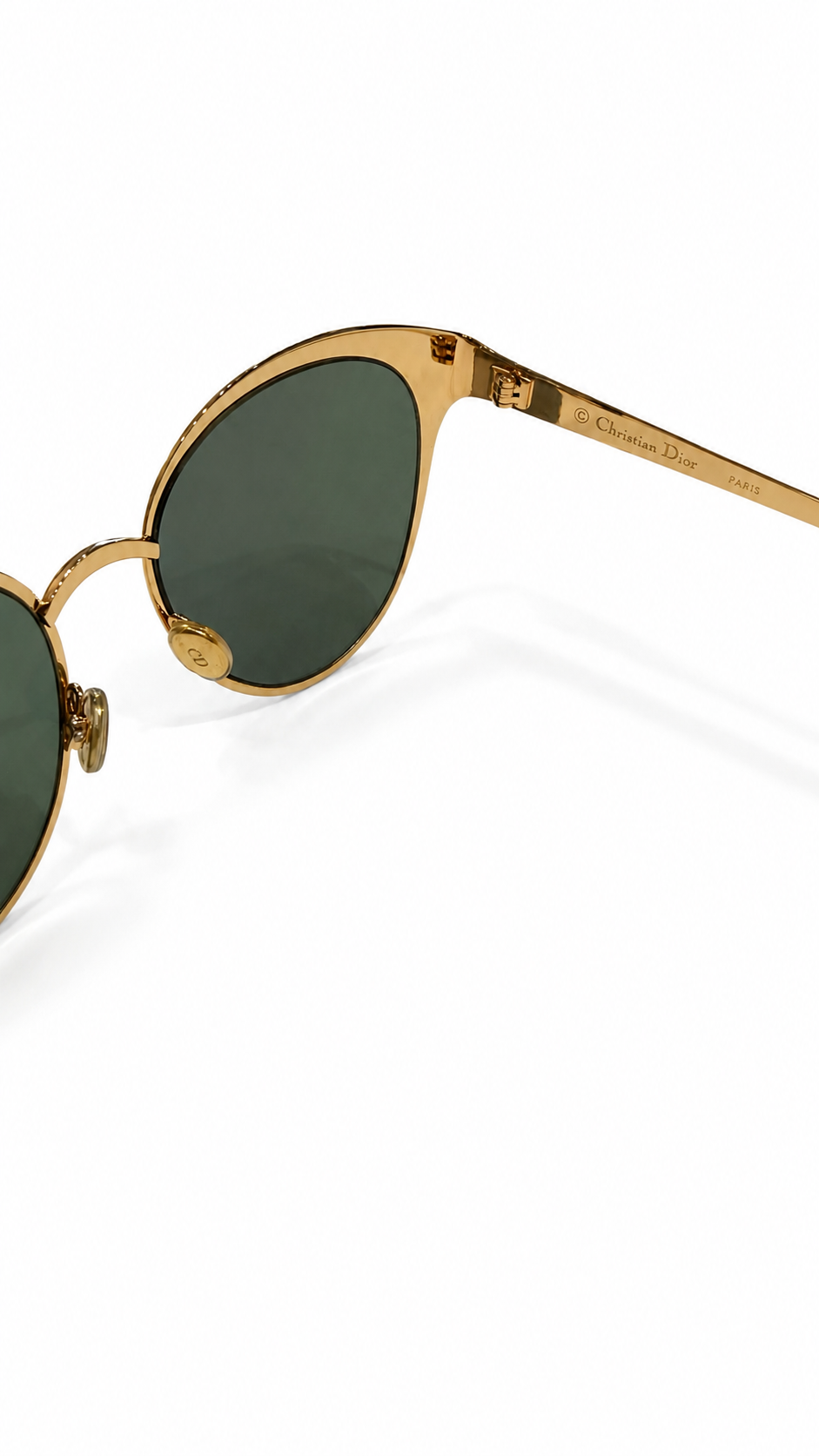 CHRISTIAN DIOR LIMITED EDITION HAMMERED GOLD METAL SUNGLASSES