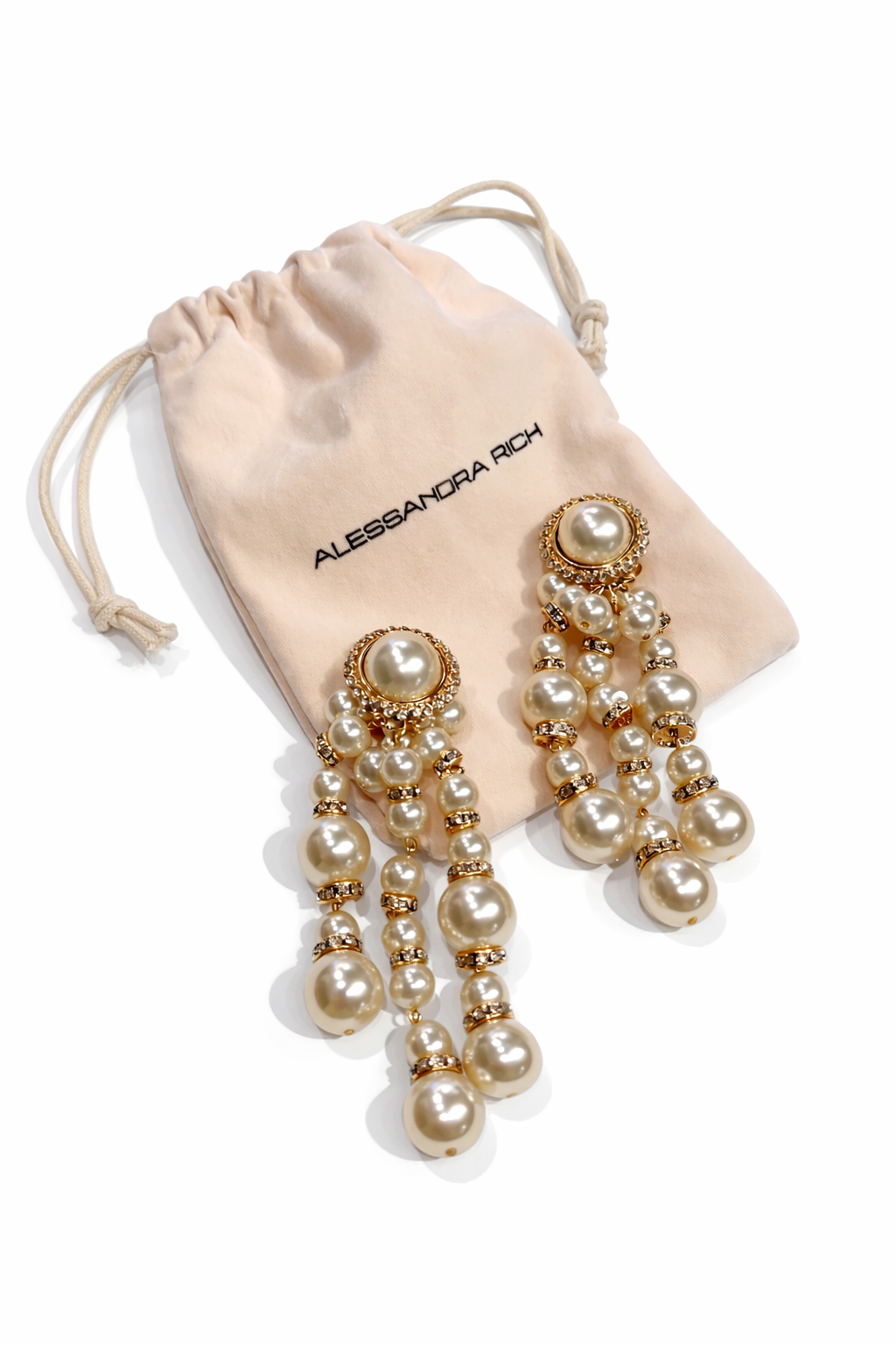 ALESSANDRA RICH PEARL CLIP ON EARRINGS