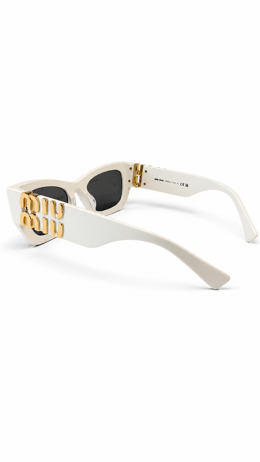 MIU MIU WHITE LOGO SUNGLASSES