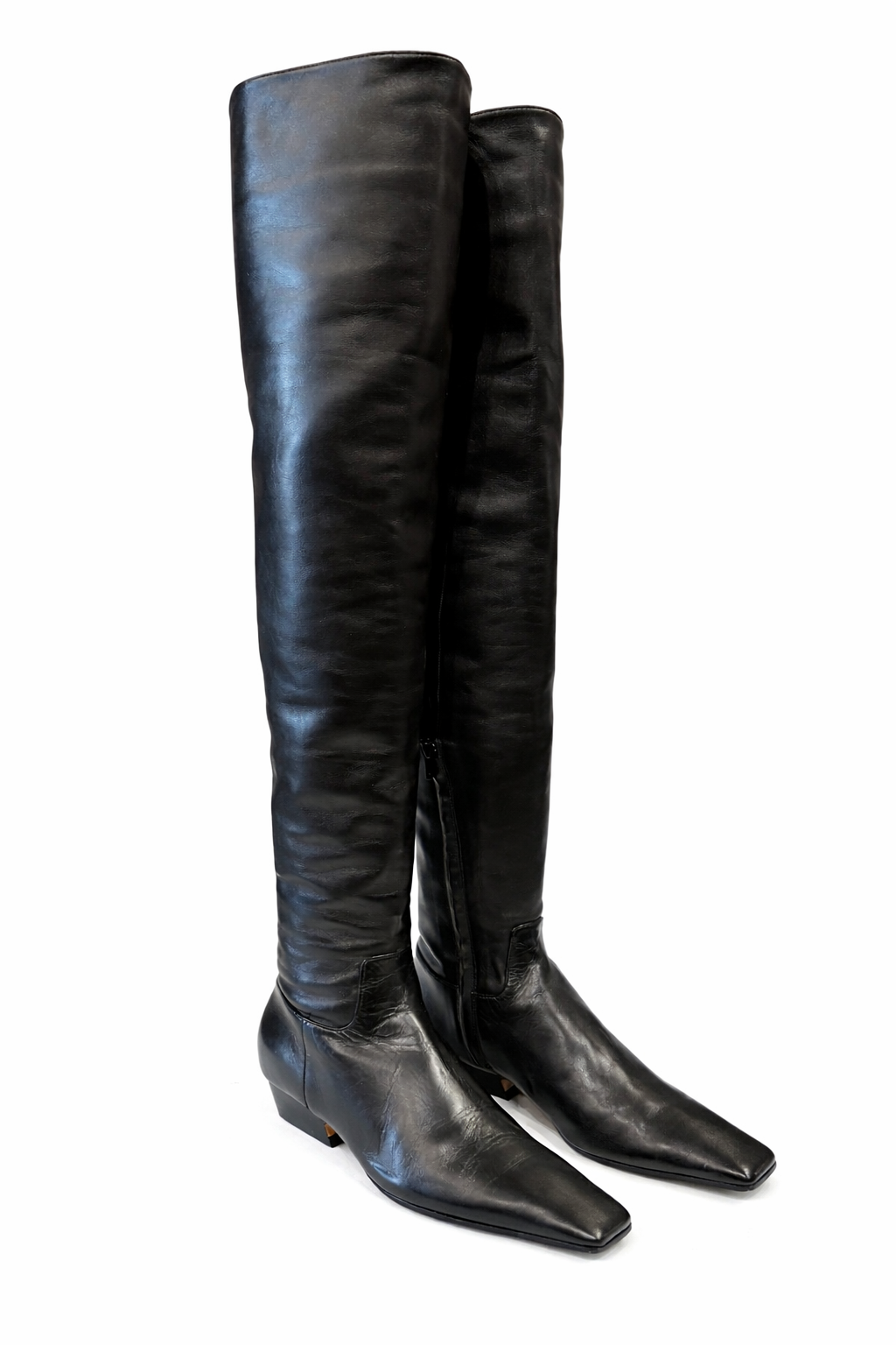 KHAITE CLIVE 35 LEATHER OVER-THE-KNEES BOOTS - SIZE 37