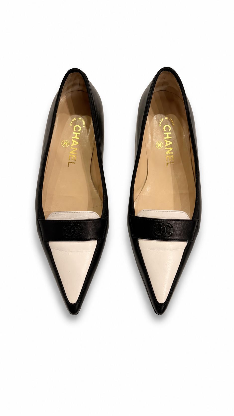 Chanel Black/White Loafer Flat 37