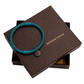 BOTTEGA VENETA BLUE INTRECCIATO LEATHER BANGLE BRACELET